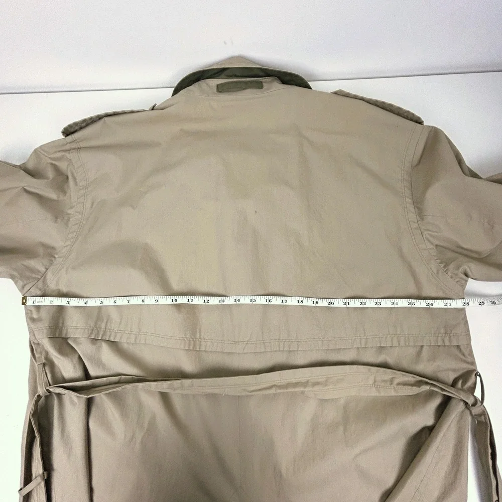 Bugatti Trench‎ Coat Mens 44L Beige Vintage Long Cotton Made in West Germany - Picture 13 of 16
